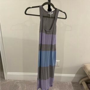 Wild Honey Gray and Purple Maxi Sundress Sleeveless Scoop Neck